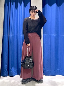 「PAGEBOY（ページボーイ）のサイドタックルーズウラケパンツ/イージーパンツ【4color・2size】（スウェットパンツ）」を使った、Natsukii/나츠키さん（レディース・164cm・20代）の秋コーディネート