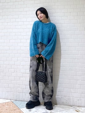 「JEANASIS（ジーナシス）のランダムアウトソールスニーカー/968688（スニーカー）」を使った、Natsukii/나츠키さん（レディース・164cm）の冬コーディネート