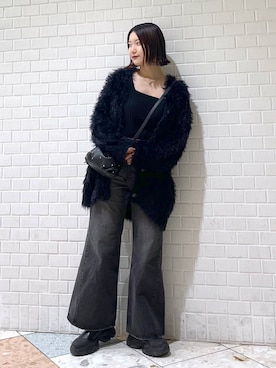 「PAGEBOY（ページボーイ）のモンスターフェザーカーディガン（カーディガン/ボレロ）」を使った、Natsukii/나츠키さん（レディース・164cm）の秋コーディネート