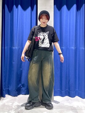 「PAGEBOY（ページボーイ）のマルチWAYバックルバッグ【500mlペットボトル収納可能/リュック/トート/斜めかけ出来る】（ショルダーバッグ、ブラック系）」を使った、Natsukii/나츠키さん（レディース・164cm）の夏コーディネート