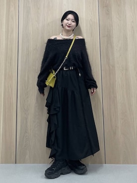 「LOWRYS FARM（ローリーズファーム）のパールタレンネックレス　249411（ネックレス）」を使った、Natsukii/나츠키さん（レディース・164cm・20代）の秋コーディネート