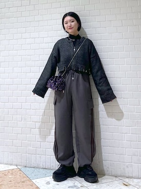 「JEANASIS（ジーナシス）のランダムアウトソールスニーカー/968688（スニーカー）」を使った、Natsukii/나츠키さん（レディース・164cm）の冬コーディネート