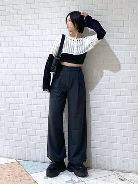 「JEANASIS（ジーナシス）のランダムアウトソールスニーカー/968688（スニーカー）」を使った、Natsukii/나츠키さん（レディース・164cm）の冬コーディネート