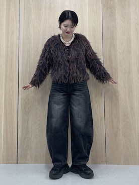 「LOWRYS FARM（ローリーズファーム）のパールタレンネックレス　249411（ネックレス）」を使った、Natsukii/나츠키さん（レディース・164cm・20代）の秋コーディネート