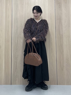 「LOWRYS FARM（ローリーズファーム）のパールタレンネックレス　249411（ネックレス）」を使った、Natsukii/나츠키さん（レディース・164cm・20代）の秋コーディネート