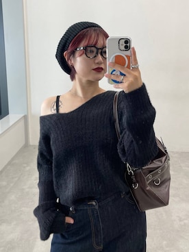 「PBLIM（ページボーイリム）の《UNISEX》フラップポケットデニム（デニムパンツ、ブルー系）」を使った、Natsukii/나츠키さん（レディース・164cm）の秋コーディネート