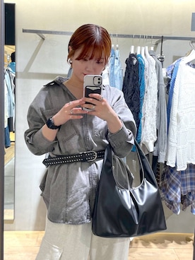 「PAGEBOY（ページボーイ）のレースアップソックスブーツ（ブーツ、ブラック系）」を使った、Natsukii/나츠키さん（レディース・164cm）の春コーディネート