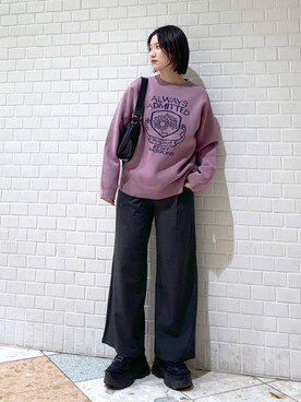 「JEANASIS（ジーナシス）のランダムアウトソールスニーカー/968688（スニーカー）」を使った、Natsukii/나츠키さん（レディース・164cm）の冬コーディネート