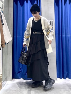 「LOWRYS FARM（ローリーズファーム）のパールタレンネックレス　249411（ネックレス）」を使った、Natsukii/나츠키さん（レディース・164cm）の冬コーディネート