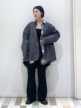 「PAGEBOY（ページボーイ）のオンブレチェックルーズシャツ（シャツ/ブラウス）」を使った、Natsukii/나츠키さん（レディース・164cm）の秋コーディネート