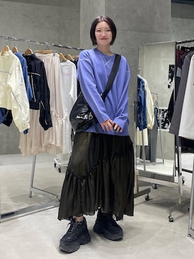 「JEANASIS（ジーナシス）のランダムアウトソールスニーカー/968688（スニーカー）」を使った、Natsukii/나츠키さん（レディース・164cm）の冬コーディネート