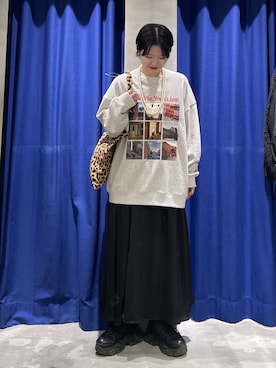 「LOWRYS FARM（ローリーズファーム）のパールタレンネックレス　249411（ネックレス）」を使った、Natsukii/나츠키さん（レディース・164cm・20代）の秋コーディネート