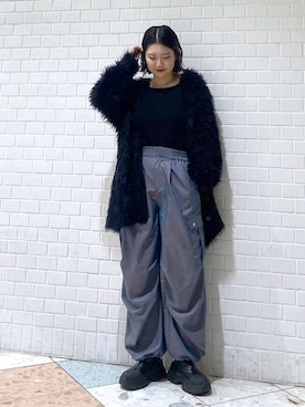 「PAGEBOY（ページボーイ）のモンスターフェザーカーディガン（カーディガン/ボレロ）」を使った、Natsukii/나츠키さん（レディース・164cm）の秋コーディネート