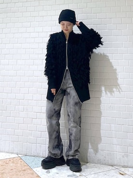 「JEANASIS（ジーナシス）のランダムアウトソールスニーカー/968688（スニーカー）」を使った、Natsukii/나츠키さん（レディース・164cm）の冬コーディネート