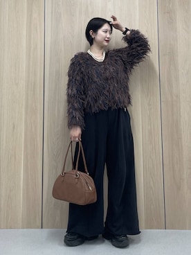 「PAGEBOY（ページボーイ）のサイドタックルーズウラケパンツ/イージーパンツ【4color・2size】（スウェットパンツ）」を使った、Natsukii/나츠키さん（レディース・164cm）の秋コーディネート