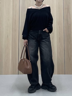 「PAGEBOY（ページボーイ）の【選べる着丈/前後2WAY/マシンウォッシャブル】マルチWAYネックプルオーバー/ニット（ニット/セーター）」を使った、Natsukii/나츠키さん（レディース・164cm）の秋コーディネート