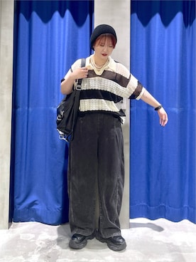 「PAGEBOY（ページボーイ）のマルチWAYバックルバッグ【500mlペットボトル収納可能/リュック/トート/斜めかけ出来る】（ショルダーバッグ、ブラック系）」を使った、Natsukii/나츠키さん（レディース・164cm）の夏コーディネート