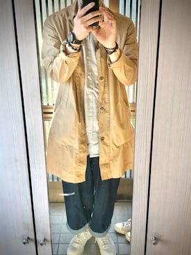 「MANUAL ALPHABET（マニュアル アルファベット）のアイテム（ジャケット/アウター）」を使った、T .Kさん（メンズ・176cm）の春コーディネート