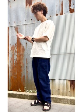 「ごきげんウィーク」｜「アイテム（デジタル腕時計）」を使った、T .Kさん（メンズ・176cm）の春コーディネート