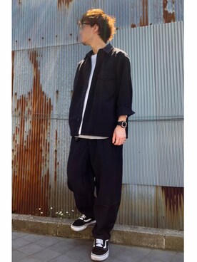 「ごきげんウィーク」｜「アイテム（デジタル腕時計）」を使った、T .Kさん（メンズ・176cm）の春コーディネート