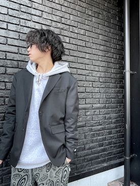 「STUSSY（ステューシー）のアイテム（テーラードジャケット）」を使った、s9roca08さん（メンズ・164cm）の冬コーディネート