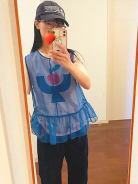 オーガンジー ギャザー ベスト -2WAY-を使った人気ファッション