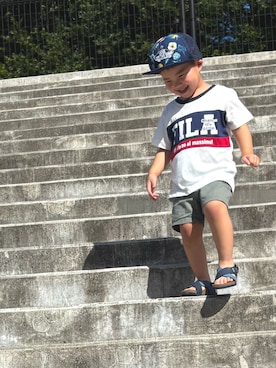 「FILA（フィラ）のアイテム」を使った、まるさん（レディース・161cm）の夏コーディネート