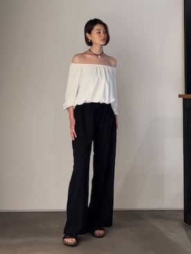 「JAMES PERSE（ジェームスパース）のアイテム（シャツ/ブラウス）」を使った、TOMORROWLAND_kitaoさん（レディース・172cm）の夏コーディネート