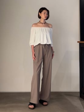 「JAMES PERSE（ジェームスパース）のアイテム（シャツ/ブラウス）」を使った、TOMORROWLAND_kitaoさん（レディース・172cm）の夏コーディネート