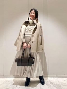 「アイテム（その他アウター、ブラウン系）」を使った、COMME CA OFFICIALさん（レディース・160cm）の冬コーディネート
