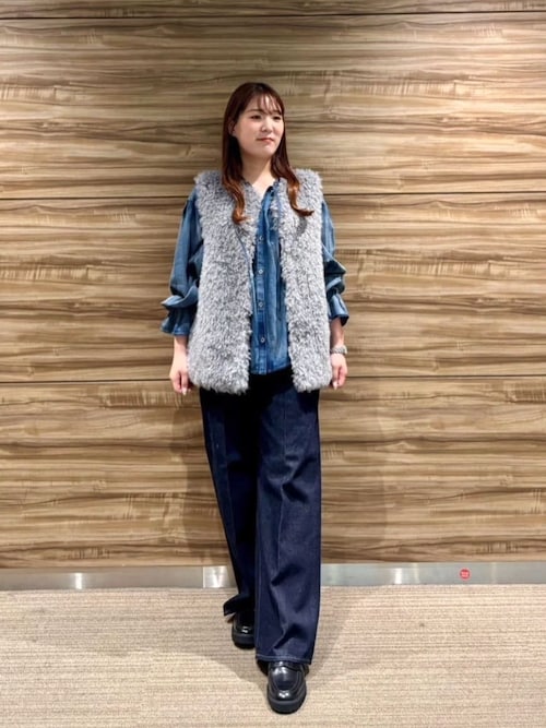 セール】10.5オンスセンタープレス ワイドデニムパンツ（デニムパンツ