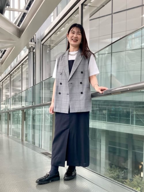 K.T KIYOKO TAKASE（K.T キヨコ タカセ） ベスト ジレ グレンチェック