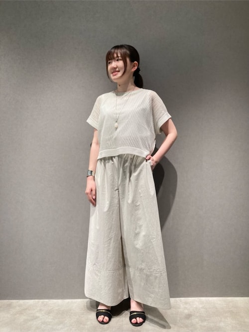 セール】コットンタイプライター ギャザーワイドパンツ（その他