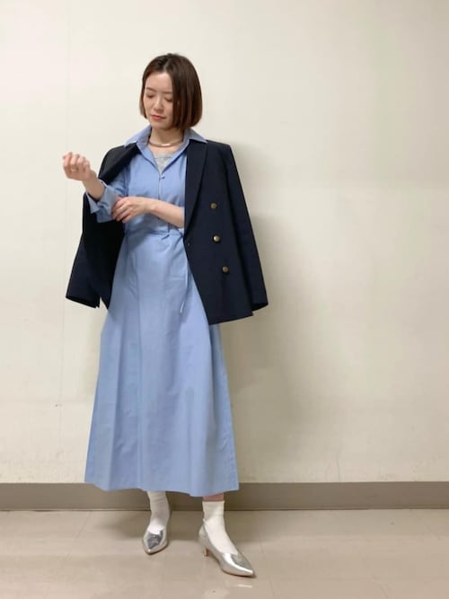 セール】コットンポプリンストライプ シャツワンピース（シャツ
