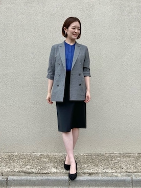 「アイテム（スーツスカート）」を使った、COMME CA OFFICIALさん（レディース・160cm）の秋コーディネート