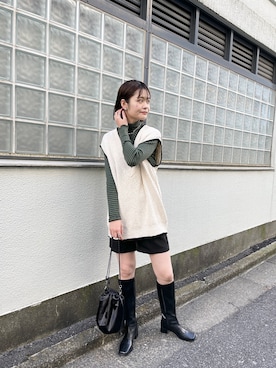 「Kastane」｜「アイテム（パーカー）」を使った、Airi Nozawaさん（レディース・173cm）の冬コーディネート