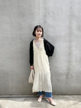 「アイテム（ワンピース）」を使った、Airi Nozawaさん（レディース・173cm）の春コーディネート