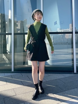 「kastane_ootd」｜「アイテム（ハンチング/ベレー帽）」を使った、Airi Nozawaさん（レディース・173cm）の秋コーディネート