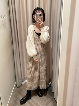 「アイテム（ワンピース/ドレス）」を使った、Airi Nozawaさん（レディース・173cm）の秋コーディネート