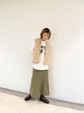 「秋トレンド2021」｜「アイテム（その他アウター）」を使った、Airi Nozawaさん（レディース・173cm）の秋コーディネート