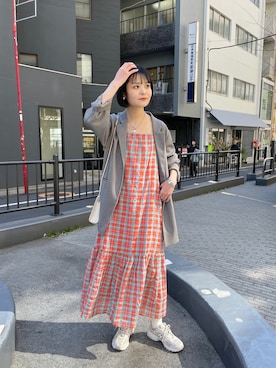 「いまどきジャケット写真」｜「アイテム（ワンピース/ドレス）」を使った、Airi Nozawaさん（レディース・173cm）の春コーディネート
