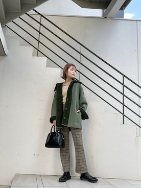 「Kastane（カスタネ）のアイテム（ムートンコート）」を使った、Airi Nozawaさん（レディース・173cm）の秋コーディネート