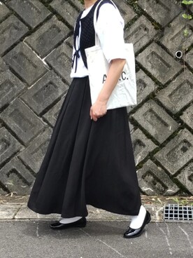 「Libra Cue（リブラ キュー）のアイテム（スカート）」を使った、ぷりん.さん（レディース・170cm）の夏コーディネート