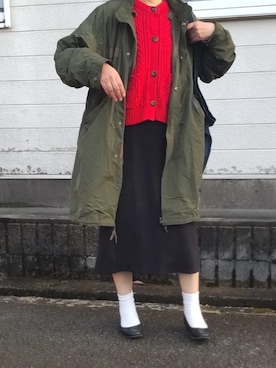 「アイテム（モッズコート）」を使った、ぷりん.さん（レディース・170cm）の冬コーディネート