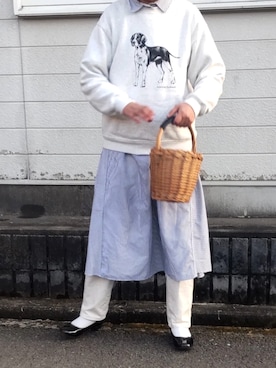 「niko and...（ニコアンド）のアイテム（かごバッグ）」を使った、ぷりん.さん（レディース・170cm）の冬コーディネート