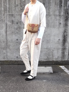 「Libra Cue（リブラ キュー）のアイテム（サロペット/オーバーオール）」を使った、ぷりん.さん（レディース・170cm）の冬コーディネート