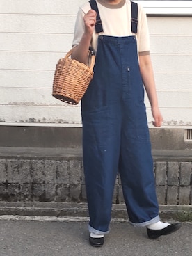 「ニコアンド」｜「アイテム（サロペット/オーバーオール）」を使った、ぷりん.さん（レディース・170cm）の春コーディネート