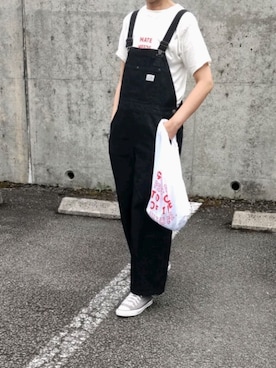 「AIC.（エーアイシー）のアイテム（オールインワン・サロペット）」を使った、ぷりん.さん（レディース・170cm）の夏コーディネート