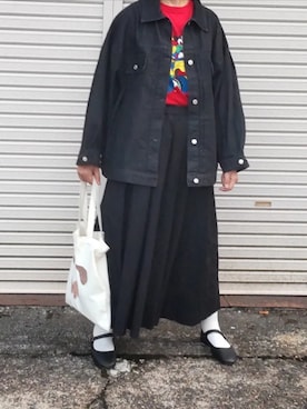 「Libra Cue（リブラ キュー）のアイテム（スカート）」を使った、ぷりん.さん（レディース・170cm）の秋コーディネート