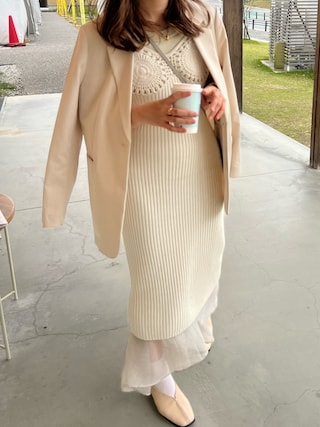 ★美品★ ハロッズ ベージュ ダブルブレスト テーラードジャケット Mサイズ H&M（エイチ・アンド・エム）の「H&M - H&M+ ダブルブレスト